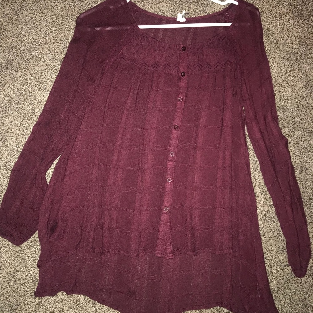 Red lace shirt